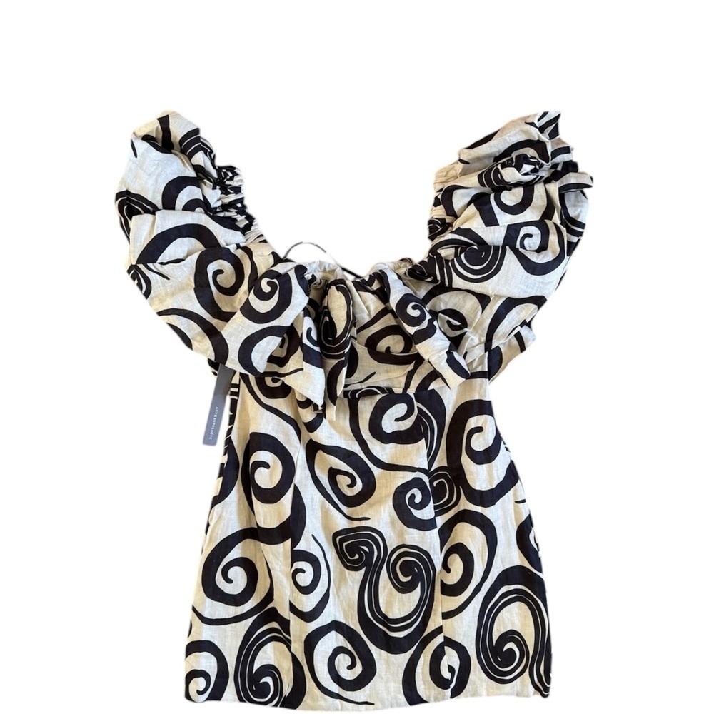 Anthropologie Off Shoulder Linen Mini Dress M NWT The Wolf Gang Boho - Picture 10 of 13